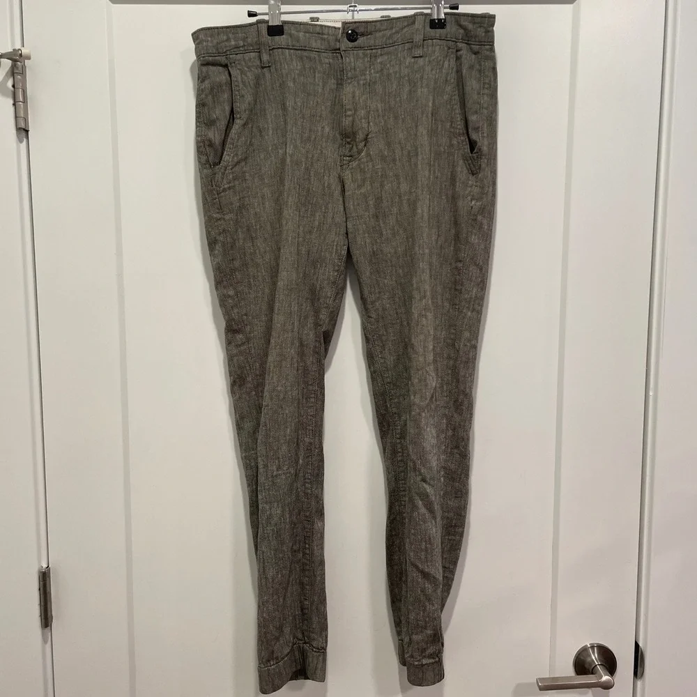 Levi Strauss Mens Grey Cotton Linen Blend Trouser Chino Pants 31x32 194500022